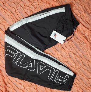 FILA Black Trackpants with stripes